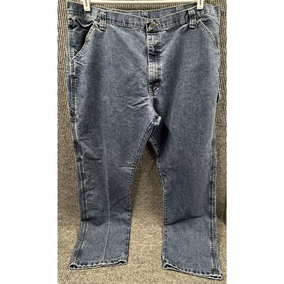 Wrangler Jeans Mens 42x32 Blue Denim Carpenter Pants Casual‎ Work Straight Fit - Picture 1 of 16